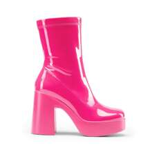 Women's Chunky Platform Ankle Boot High Block Heels Square Toe Lightweight Comfort Party Dress Booties Shoes For Women Women's Chunky Platform Ankle Boot High Block Heels Square Toe Lightweight Comfort Party Dress Booties Shoes For Women - 玫紅色 - 查看 7