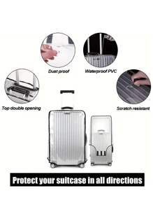Transparent Luggage Cover, Travel Suitcase Dust Proof Cover, Travel Luggage Protector, Wheeled Suitcase Sleeve Luggage Covers Suitcase Protective Cover For Holiday For Vacation  Travel Essentials Travel Accessories Bag For School School Accessories School Stuff - Clear - View 7