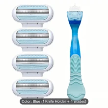 Kit d'épilation précis pour femmes - Outil manuel indolore, 8 lames interchangeables, acier inoxydable à 3 couches, manche ergonomique antidérapant pour un épilage sans effort. Épilation du visage, tondeuse à cheveux, fournitures de barbier, coupe de cheveux, sac, organisateur, rangement, pinces à cheveux, accessoires pour cheveux