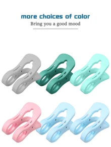Heavy Duty Large Size Double Layer Quilt Clips, Plastic Clothespin, Windproof, Multi-Function Household Clothes & Blanket Clips - Multicolor - View 10