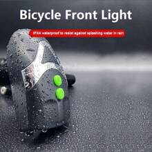 1pc 3LED Bicycle Horn Front Light, Mountain Bike Night Riding Bright Lighting Lamp, High Decibel Warning Horn - Multicolor - View 7