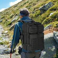 40L Military Tactical Backpack For Outdoor Waterproof Hiking Camping Travel Military Tactical Backpack Daypack Bug Out Bag 40L Rucksack Travel Camping Hiking Army Backpack Bag - Black - View 2