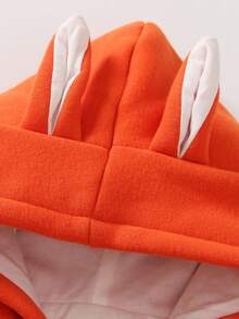 BOARNSEORL 男婴连帽斗篷外套，防风披风，时尚可爱，适合秋冬季外出和圣诞节穿着 - 橘色 - 查看 7