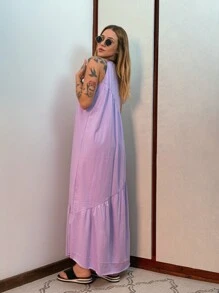 Women Long Dresses - Lilac Purple - View 2