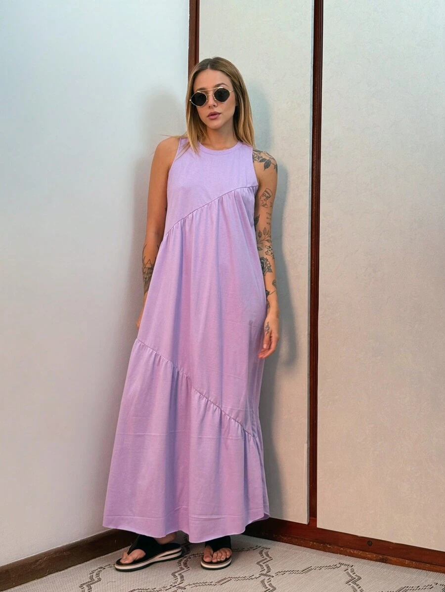 Women Long Dresses - Lilac Purple - View 1