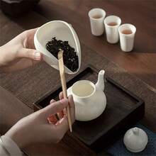 1pc White Porcelain Coffee Bean Dosing Tray Set, Including Spoon And Separator Container, Coffee Scoop, Tea Tray - White - View 8