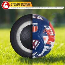 Vizari National Team Soccer Ball – Size 3, 4, 5 For Youth & Adults | Durable Faux Leather & Rubber | Country Designs: USA, Mexico, Brazil, Argentina, Germany, Portugal, England, Japan, Australia - 美國海軍 - 查看 4