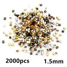 500 pièces de perles de blocage de tube métallique de 1,5 à 2,0 mm, perles d'espacement pour la fabrication de bijoux de collier DIY, fournitures de découverte