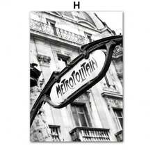 帆布画时尚现代黑白风格欧洲城市街道建筑塔楼风景性感女士图案海报家居装饰客厅卧室宿舍背景装饰墙艺术设计图片时尚礼品无框 - ML767(不含框) - 查看 25
