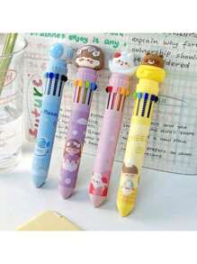 24 lapiceros múltiple kawaii , lapicero con colores múltiples , lapicero punta fina - Multicolor - Ver 2