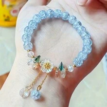 3 件套精美花朵串珠设计手链，波西米亚风优雅，精美朋友手链，送给她的礼物 - 3條1套 - 查看 5