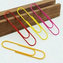 12pcs 10cm Long Paperclip, Large Metal Binder Clip For Office Documents Sorting & Binding (Assorted Colors) - Random Color Select - View 7