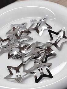 10/20 Stück Stern Haarspangen Snap Stern Haarzubehör rutschfeste Stern Spangen für Frauen Zubehör Silber Metall Haarspangen Stern Haarklammern Stern Haarspangen für Frauen Stern Haarspange Streety2k Klemmspangen - Silber - Übersicht 3