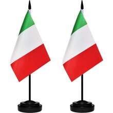 2 件装桌旗套装，英国、法国、德国、爱尔兰、意大利、荷兰、英国英格兰荷兰桌旗，小型迷你桌面旗帜，带 12 英寸纯黑色杆、黑色底座、微型桌面旗帜