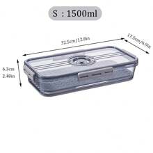 1個廚房食品儲存盒，透明水果和蔬菜保鮮盒，PET材質冰箱保鮮盒，堅果，蔬菜，肉類冷凍保鮮盒 - 深灰色 - 查看 14