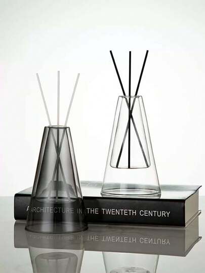1 Glass Vase, Indoor Aromatherapy Diffuser, (No Diffuser Stick, Single Bottle) Diffuser, Aromatherapy Bottle Double-Layer Home Decoration, Room Decoration, Modern Wedding Decoration Hydroponic Flower Pot, Glass Container Crafts Decoration