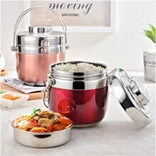 Hộp cơm giữ nhiệt nhiều màu sắc bằng thép không gỉ 1,5L, Hộp cơm giữ nhiệt bằng thép không gỉ di động ngoài trời, Hộp cơm hai lớp, Hộp cơm giữ nhiệt di động cho nhân viên văn phòng và học sinh, Hộp đựng thức ăn nhanh, Quà cưới, Quà tặng lễ hội, Quà tặng, Đồ dùng học tập - Nhiều màu - Xem 6