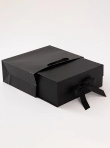 2pcs Solid Color Foldable Gift Boxes, Gift Packaging Boxes, Holiday Gift Boxes, Universal For Holidays, Gifts For Family And Friends - Black Suit - View 2