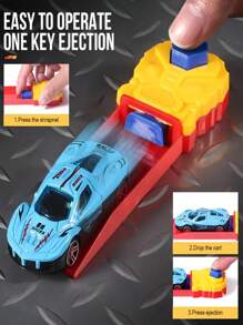 Coche de carreras a escala Mini de metal con lanzador de pista, juego de carreras, juguete antiestrés, coche de juguete