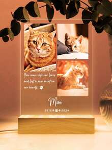 1PC Bảng Acrylic Dọc Thú Cưng Dễ Thương 3 Ảnh, Văn Bản Tùy Chỉnh Quà Tặng Đặc Biệt Cho Chó Và Mèo, Thiết Kế In Acrylic Ảnh Tùy Chỉnh Được Chọn, Đèn 3D Trang Trí Bàn Họp Vui Nhộn Phòng Ngủ Đèn Ngủ Trang Trí Lễ Hội Đèn Ngủ Quà Tặng Bất Ngờ Đẹp, Phụ Kiện, Quà Tặng Lãng Mạn, Trang Trí Nội Thất, Sản Phẩm Đồ Dùng Tiệc Trang Trí Phòng Đèn Trang Trí Phòng Khách Đèn Học Tập Đèn Ngủ, USB Có Công Tắc, Đèn Ánh Sáng Ấm Áp, Quà Tặng Thú Vị, Quà Tặng Lãng Mạn - Màu vàng - Xem 4