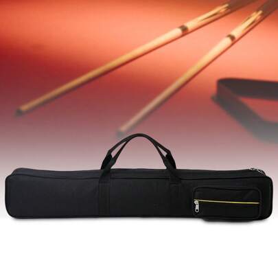 1pc Black 7-Hole Oxford Soft Pool Cue Bag, 9-Ball Cue Bag, Portable Snooker Cue Box, 1/2 Soft Cue Case For Billiard, Cue Sports