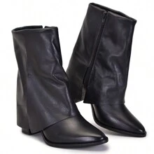 Women Mid-Calf Boots - 黑色 - 查看 2