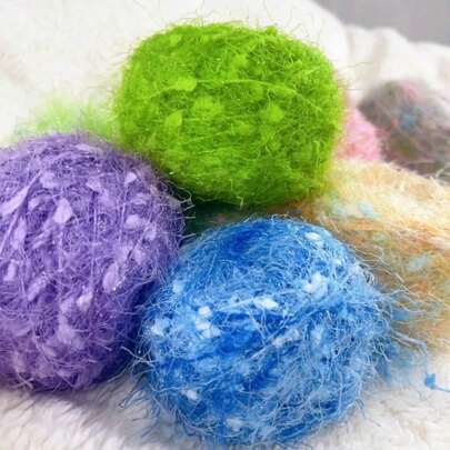 Special Dancing Feather Pompom Yarn, Soft Smooth Glitter Yarn, DIY Knitting Scarf Or Wrap