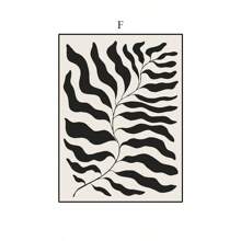 1 pièce Affiche sur canevas d'art abstrait nordique, peinture décorative minimaliste noir et blanc pour la chambre, le salon, la salle à manger, décoration murale, décoration de la maison, sans cadre
