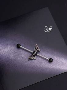 1pc Y2k Goth Skull Spider Industrial Piercing Jewelry 14G 316L Stainless Steel Chain Industrial Earrings For Women Halloween Heart Butterfly Industrial Bar Piercing Cartilage Helix Piercing Earrings Dragon Industrial Barbell Body Piercing Jewelry 38mm 1&1/2 Inch Industrial Piercing Bar For Halloween Gift Party Daily Wear Valentines