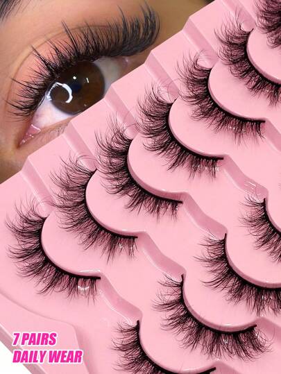  Asiteo 7 对仿貂皮假睫毛 - 奢华纤细、柔软、纤细，佩戴舒适 - 为日常魅力打造惊艳自然的妆效 假睫毛、睫毛、睫毛、假睫毛