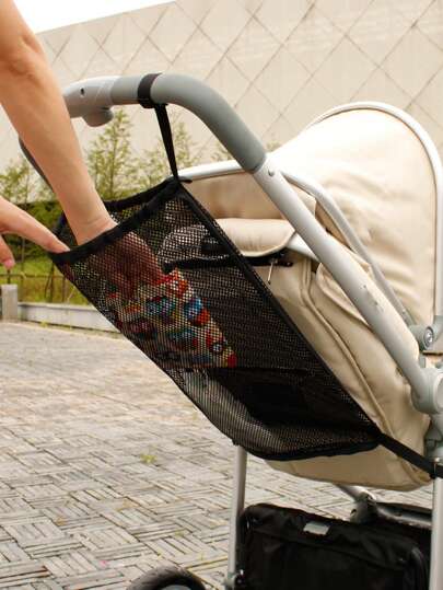 1pc Kids Stroller Net Bag, Baby Carriage Storage Hanging Basket