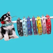 1pc Pet Spike Collar, Dog Anti-Bite Collar,  PU Material Collar, High-End Pet Collar, Cat & Dog Collar - Multicolor - View 1