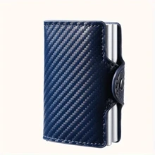 双层大容量男士身份证银行防封锁保护魔术小钱钱包卡夹钱包名片夹信用卡夹男士迷你钱包卡片钱包射频识别钱包 - 彩色 - 查看 15