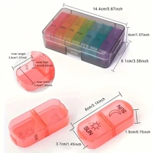 14/7/1pc Pill Storage Box 7 Days Pack 2 Times A Day: Travel Essentials With Transparent Lid Morning And Evening Refills Practical And Convenient Supplies Travel Bottles Travel Kit Travel Mug Travel Size Travel Toiletry Bag Travelling Organizer Holiday Accessories Travel Kit Set Gift For Travel Travel Accessories Travel Must Haves Beach Vacation Summer School Accessories Back To School Stuff Back To School Supplies - Multicolor - View 8