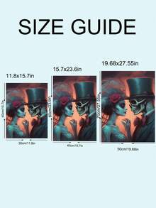 1 张现代艺术海报、抽象骷髅阅读书、南瓜灯、骷髅新娘和新郎帆布艺术海报，是卧室、客厅、餐厅、书房、走廊、咖啡厅、办公室、宿舍、墙壁艺术、墙壁装饰、家居装饰、房间装饰的理想礼物，无框 - 彩色 - 查看 8