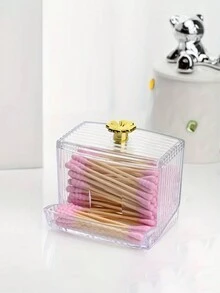 4-Leaf Clover Q-Tip Holder, Automatic Pop-Up Cleaning Swab Organizer Box For Desk - Multicolor - View 2