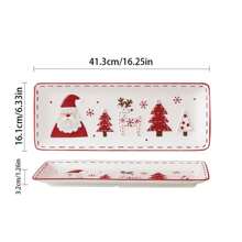 Set da tavola natalizio con ciotole e piatti con motivo a rammendo nordico a forma di Babbo Natale, set di barattoli sigillati in ceramica decorati, piatti piatti, tazze, set da tavola per la casa, la cucina, regalo di Natale