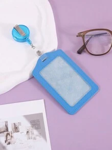 1入組辦公用品與學習用品卡片夾，垂直版，簡潔便攜公車卡、學生證、餐卡、工作證，PU皮革卡片夾，簡單便攜（內含拉鍊） - 彩色 - 查看 7