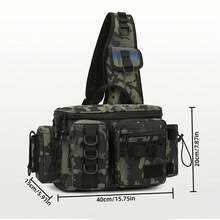 1pc Fishing Backpack Tackle Sling Bag - Fishing Shoulder Bag With Rod Holder -Perfect Fishing Gifts - Multicolor - View 5