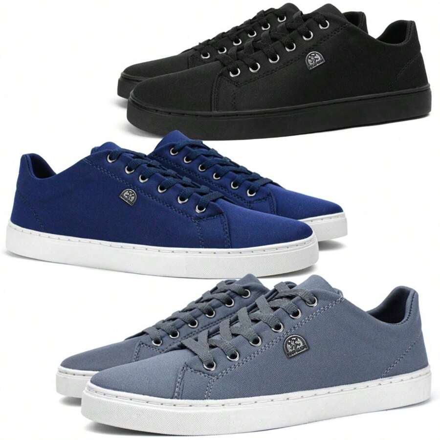 Men's Tennis Kit Three Pairs Light And Comfortable Urban Style Shoes Various Colors - 黑色 - 查看 1