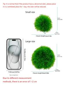水族箱景觀裝飾，合成塑料草球、草堆，塑料水生植物，魚缸景觀，非真實植物，微景觀裝飾，人工花卉和小草飾品 - 彩色 - 查看 3