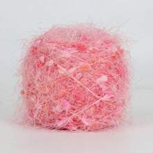 特殊跳舞羽毛毛球紗，柔軟光滑閃爍毛線，DIY編織圍巾或披肩 - 彩色 - 查看 17
