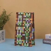 24 pièces/set Sacs de fête en papier thème jeux avec 12 sacs et 12 autocollants, Noël