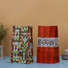 24 pièces/set Sacs de fête en papier thème jeux avec 12 sacs et 12 autocollants, Noël