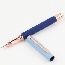 Colorful Stainless Steel Fashionable And Exquisite School Students Writing Calligraphy Birthday Gift Pen, With Ink Absorption And Interchangeable Ink Cartridges, 0.28mm Ultra-Fine Pen, Convenient For Business And Office Use - Multicolor - View 11