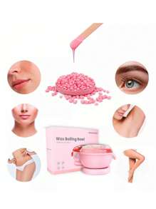 Fundidor Eléctrico Calentador De Cera Recipiente De Silicón,Fundidor De Cera Eléctrico Calentador de Cera para Depilar Recipiente de Silicon - Portátil Para Depilación - Rosa - Ver 3