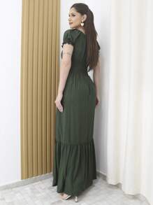 Women Dresses - xanh quân đội - Xem 2