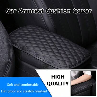 XENCN 1pc Car Armrest Cushion Cover Center Console Box Pad Protector Universal Accessories Soft PU Leather Arm Rest Cushion Waterproof