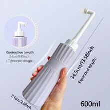 1 Peça, Com Grande Capacidade de 600ml/500ml/350ml, Banheira de Assento Portátil, Banheira de Assento Manual de Viagem, com Cabeça de pulverização Extensível de 14 Furos para Spray de Água Suave, Adequada para Higiene Pessoal e Uso em Viagens