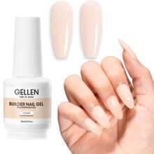 Gellen Conjunto de Gel Construtor de Unhas Gellen Builder 7 em 1, Gel Construtor Duro Rosa Gelatina Fortalecedor de Unhas, Gel de Extensão, Lâmpada de Unhas LED Curada, Gel Base de Cor, Cola de Unhas em Garrafa, Presente para Mulheres